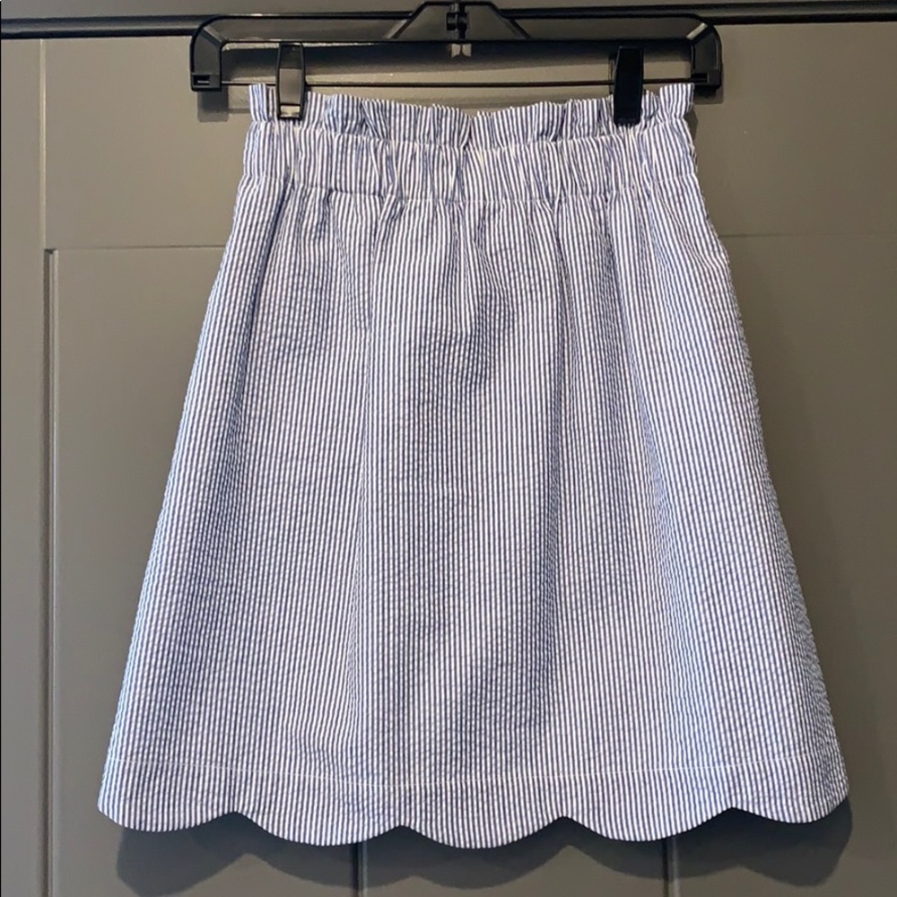 Lauren James seersucker scalloped hem skirt